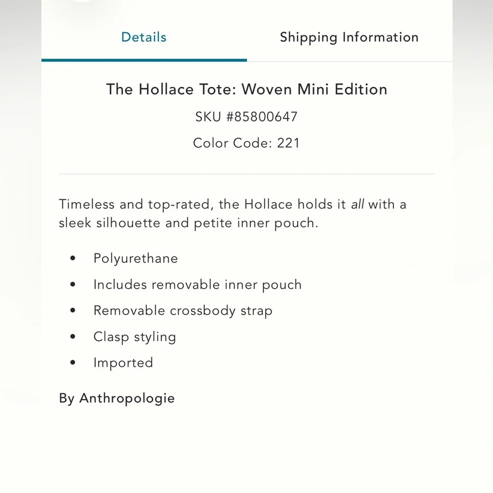 Anthropologie The Hollace Tote: Woven mini Bag - Picture 2 of 7